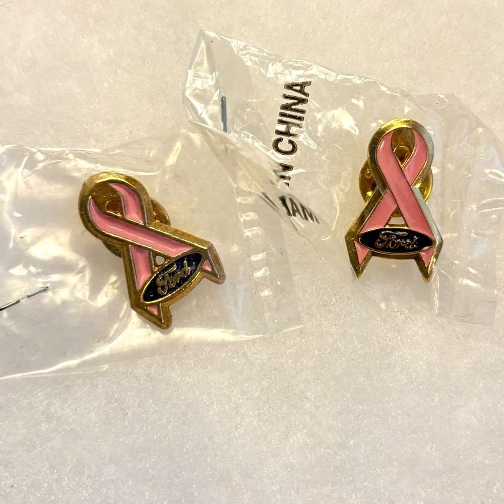 2 Ford Breast Cancer Awareness Ribbon Pins
